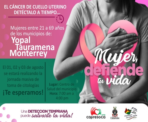 Le llegó la hora a Yopal, Tauramena y Monterrey para la detección de cáncer de cuello uterino