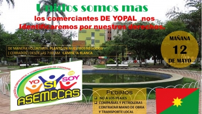 El comercio de Yopal cierra sus puertas para unirse al Paro Nacional