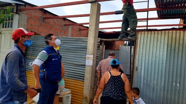 Familias afectadas por vendaval en La Bendición recibirán ayudas humanitarias de la Gobernación