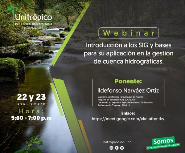 Webinar sobre Sistema de Información Geográfica este 22 y 23 de septiembre