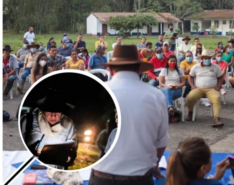 Varios compromisos acordó el alcalde Luis Eduardo Castro con los habitantes de la vereda Guacharacal