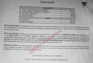 Insólito.Yopaleños a pagar impuesto de alumbrado público de hace 5 años