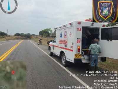 Pinchazo en la llanta delantera hizo perder el control de la moto y terminó con un brazo fracturado