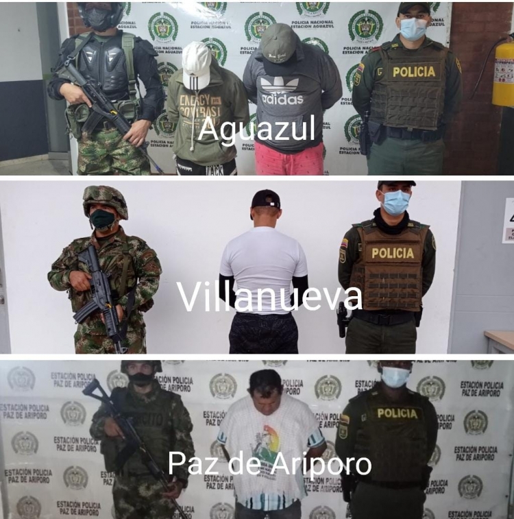 Capturados en las últimas horas en Casanare por diferentes delitos