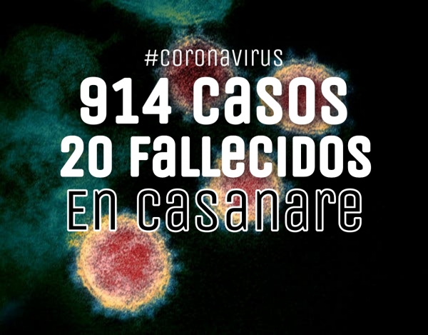 Casanare llegó a 914 casos y 20 fallecidos por Coronavirus