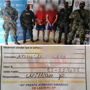 Capturados dos sujetos que estarían intimidando finqueros del norte de Casanare