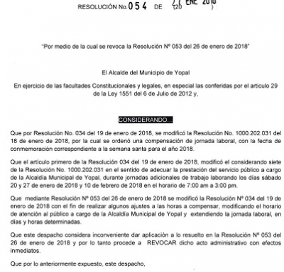 Resuelta inconformidad por cambio de horarios en Alcaldía de Yopal