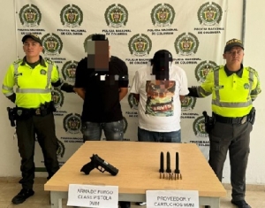 Detenidos dos sujetos por porte ilegal de armas en la Marginal del Llano al sur del departamento