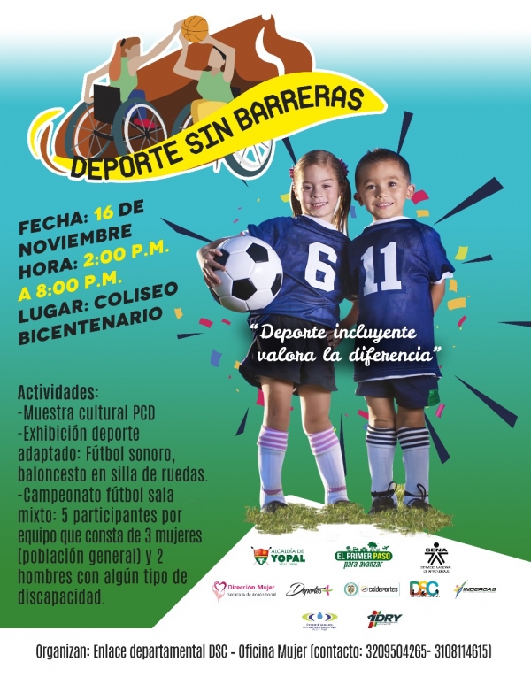 Festival de ‘Deporte Sin Barreras’ se vivirá este domingo en Yopal