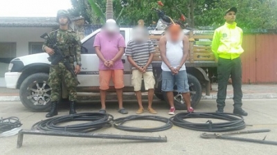 Capturados por robar cable de cobre de una petrolera