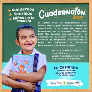 Gestora social de Casanare promueve campaña para llevar útiles escolares a los niños y niñas de los 19 municipios en situación de vulnerabilidad.