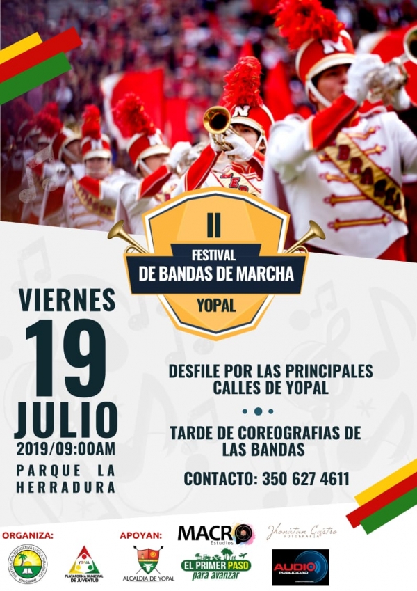 Yopal vivirá el encuentro nacional de bandas de marcha el 19 de julio