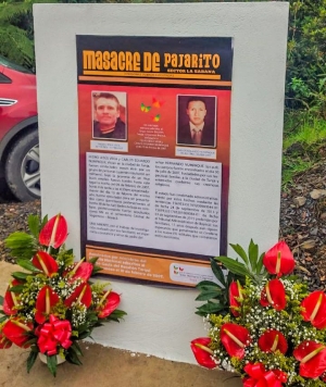 Instalación monumento de la memoria de la Masacre de Pajarito en Boyacá.