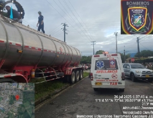 Dos personas resultaron intoxicadas en Tauramena al ingresar a un camión cisterna