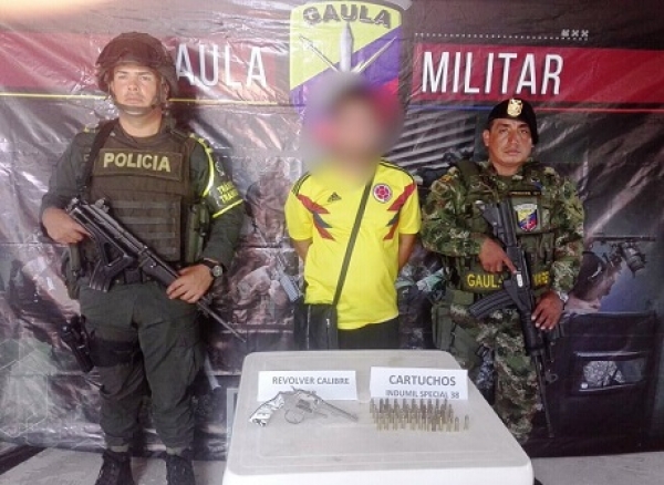 Con arma y municiones, capturado joven presunto colaborador de grupos ilegales