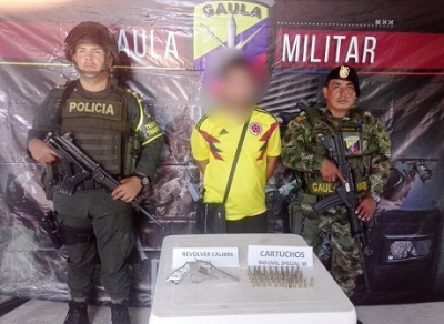 Con arma y municiones, capturado joven presunto colaborador de grupos ilegales
