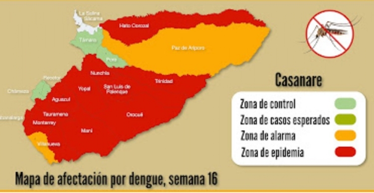 Once municipios de Casanare en zona de epidemia por Dengue