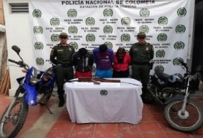 Tres capturados por porte ilegal de armas en la vía Trinidad - Pore