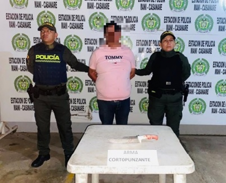 Sujeto fue detenido en Maní por amenazar con un arma blanca a su compañera sentimental
