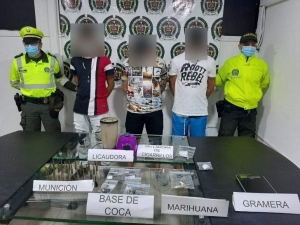Tres capturados y decomiso de droga en allanamiento en Los Progresos en Yopal
