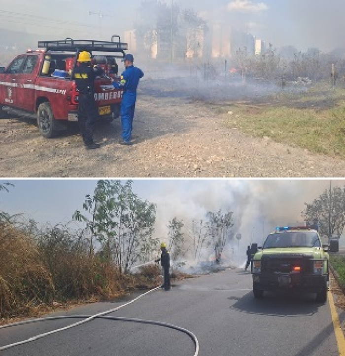 Ardua jornada: Bomberos de Yopal atendieron cuatro incendios forestales en una sola tarde