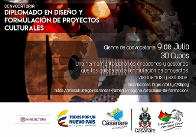 Convocatoria hasta el 9 de julio al diplomado en Diseño y Formulación de proyectos Culturales