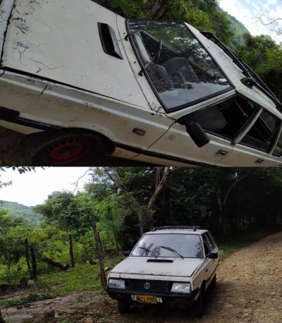 Encontraron el vehículo con el que desconocidos intentaron cometer un hurto en el cajero automático de Bancolombia en la estación de servicio Canaguaros
