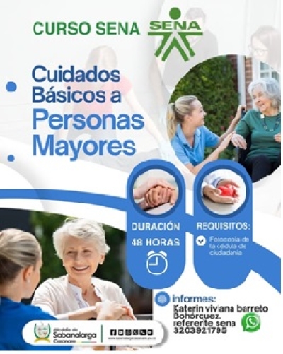 Sabanalarga abre curso presencial sobre cuidados básicos para adultos mayores