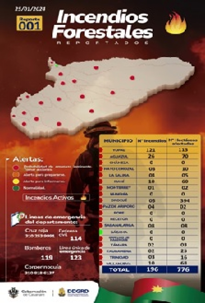 Las preocupantes cifras que dejan hasta el momento los incendios forestales en Casanare