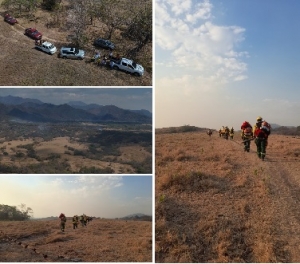 Bomberos de Yopal se desplazaron al Tolima para ayudar a combatir incendio forestal de Natagaima