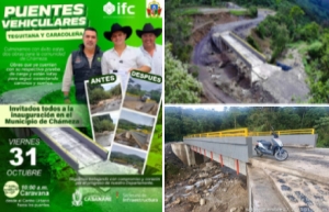 Gobernación de Casanare entrega dos nuevos puentes en Chámeza