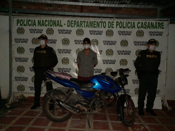 Lo capturaron con una motocicleta robada