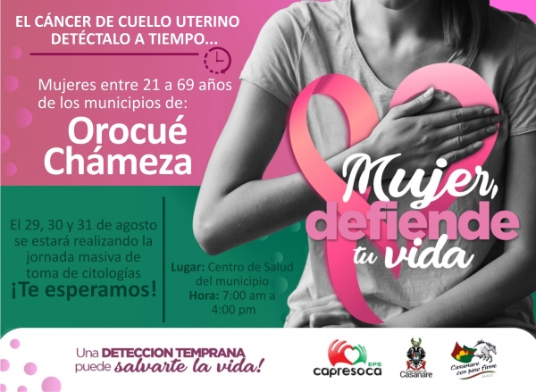 El programa Mujer, defiende tu vida llega, a Orocué y a Chámeza