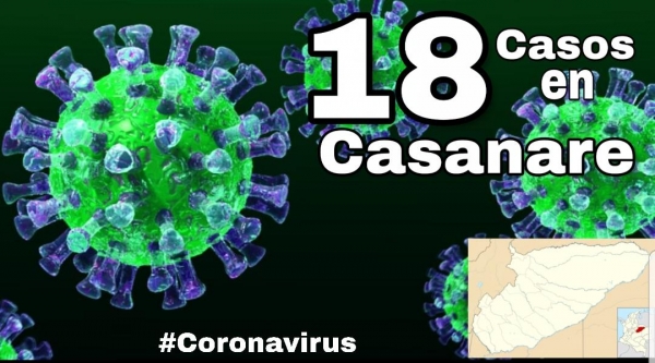 Casanare sube a un total de 18 casos de Coronavirus