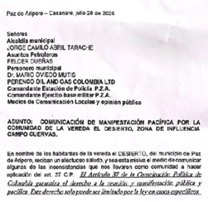 Anuncian una protesta en El Desierto