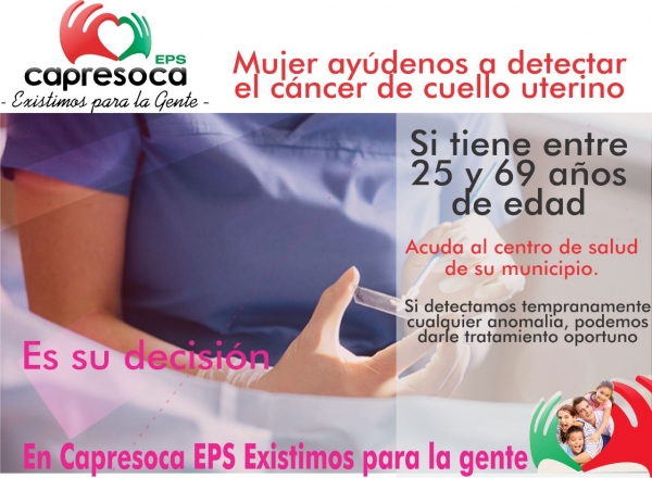 Capresoca invita a mujeres de 25 a 69 años a hacerse la citología