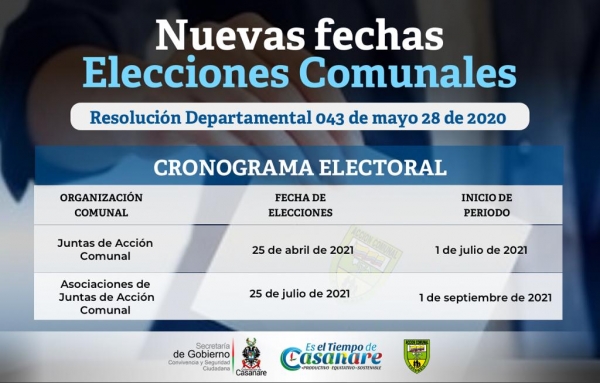 Aplazaron las elecciones de Juntas de Acción Comunal en Casanare