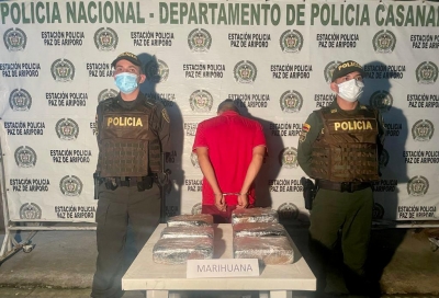 Incautan 8 kilos de marihuana que pretendían ingresar a Paz de Ariporo
