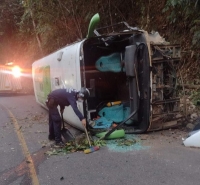 Bus se accidentó ayer en Tauramena al quedarse aparentemente sin frenos