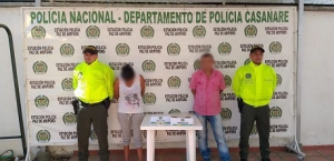 Con estupefacientes fue capturada una pareja en Paz de Ariporo