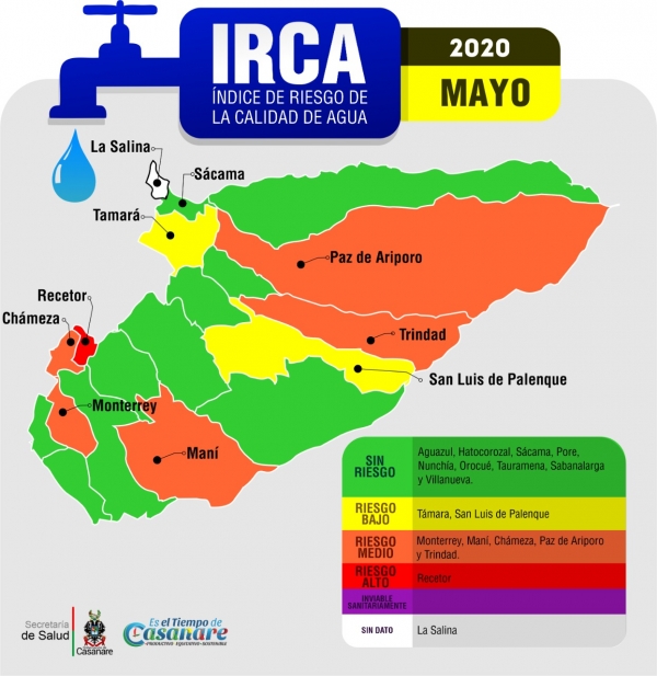 La mitad de municipios de Casanare en riesgo por calidad del agua potable