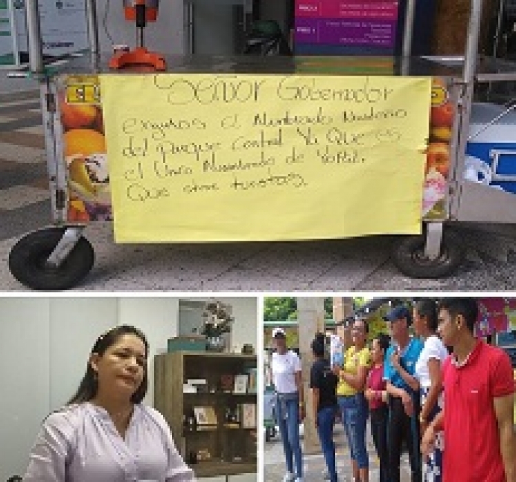 Secretaria privada de la Gobernación respondió a los reclamos de los vendedores ambulantes del parque Santander