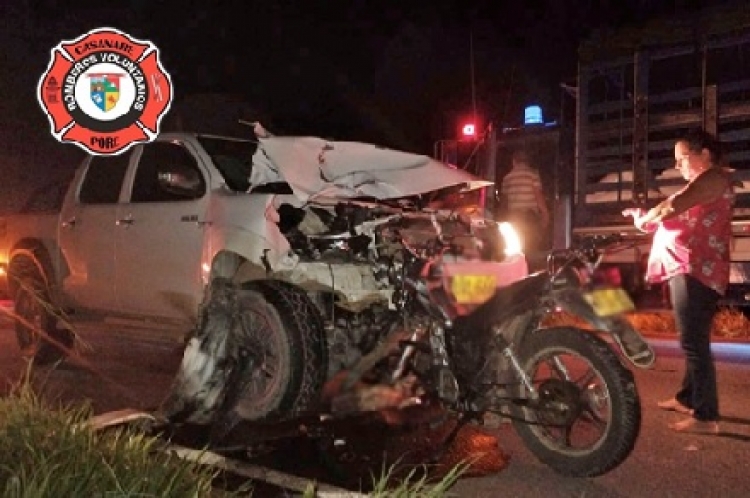 Pareja de esposos pierde la vida en accidente de tránsito cerca de Pore