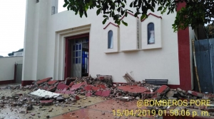 Fuerte vendaval causó daños en Iglesia y viviendas de Pore